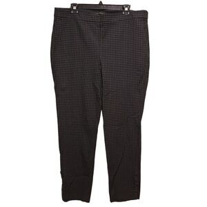 Talbots Chatham Ankle Pants Women Sz 16 Black Textured Side Zip Busines Casua